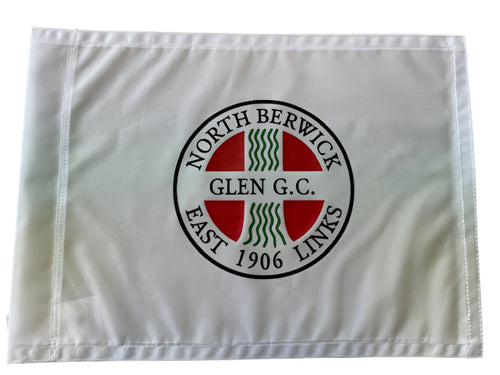 White flag with North Berwick East Links GC logo on a white background