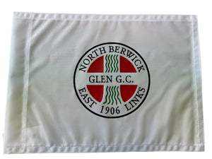 White flag with North Berwick East Links GC logo on a white background