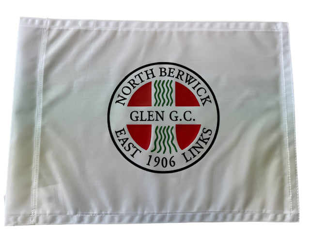 White flag with North Berwick East Links GC logo on a white background